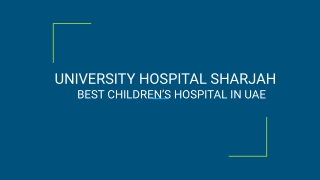 Best children's hospital  in UAE