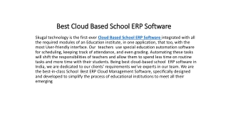 Best Cloud Based School ERP Software