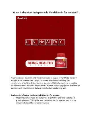 What is the Most Indispensable Multivitamin for Women?