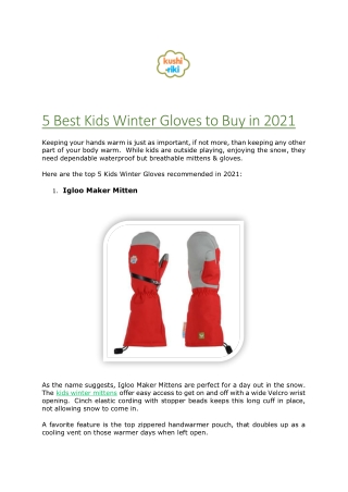 5 Best Kids Winter Gloves to Buy in 2021