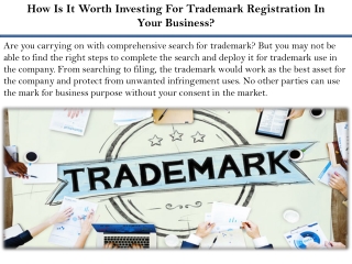 How Is It Worth Investing For Trademark Registration In Your Business?
