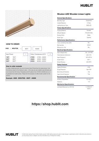 Shop Wouton LED Wooden Pendant Linear Lights Online at Best Price