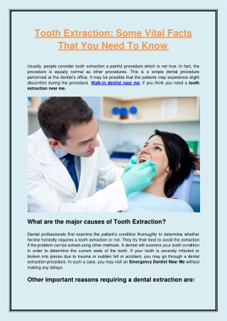 Tooth Extraction Some Vital Facts That You Need To Know (1)