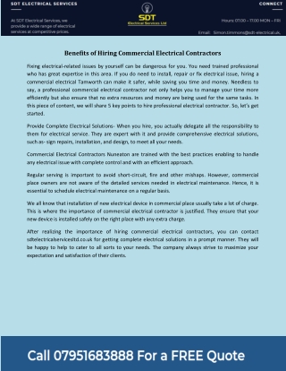 Benefits of Hiring Commercial Electrical Contractors