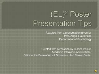 (EL) 2 Poster Presentation Tips