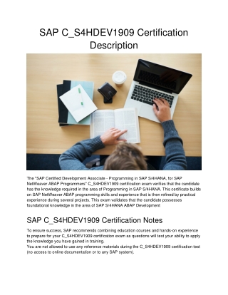 SAP C_S4HDEV1909 Certification Description