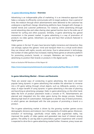 In-game Advertising Market