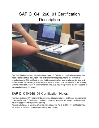 SAP C_C4H260_01 Certification Description