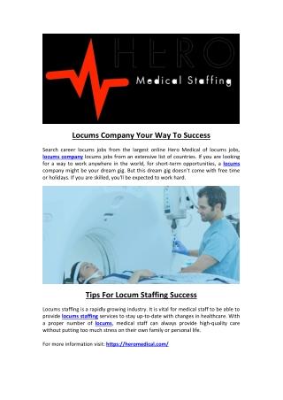 Locums Company Your Way To Success