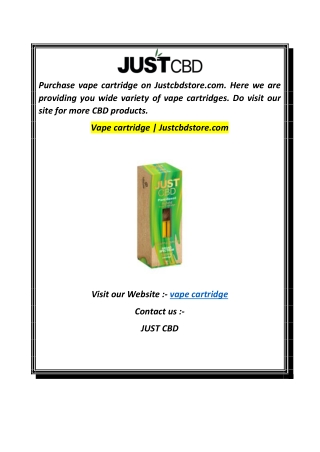 Vape cartridge  Justcbdstore.com