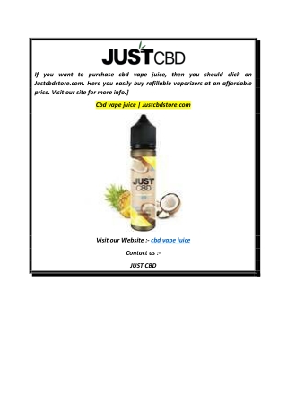 Cbd vape juice  Justcbdstore.com