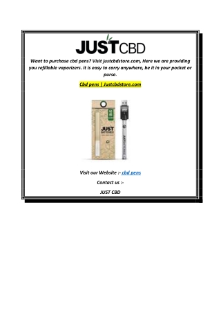 Cbd pens  Justcbdstore.com