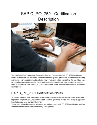 SAP C_PO_7521 Certification Description