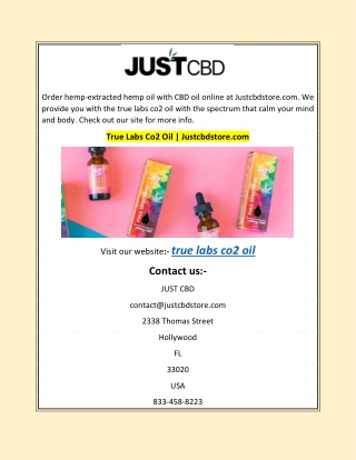 True Labs Co2 Oil | Justcbdstore.com