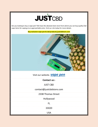 Buy exclusive vape pen & cbd products|justcbdstore.com