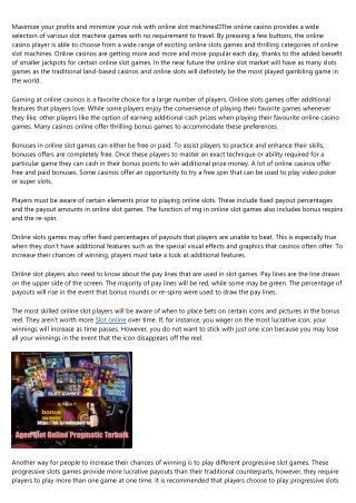 Slots Video games - The way to Acquire On the web on Slots