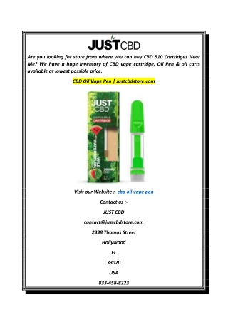 CBD Oil Vape Pen  Justcbdstore.com