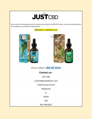 CBD Oil Store | Justcbdstore.com