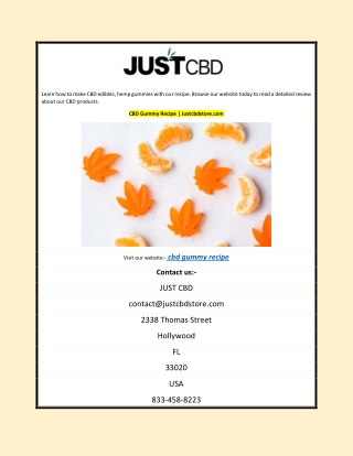 CBD Gummy Recipe | Justcbdstore.com