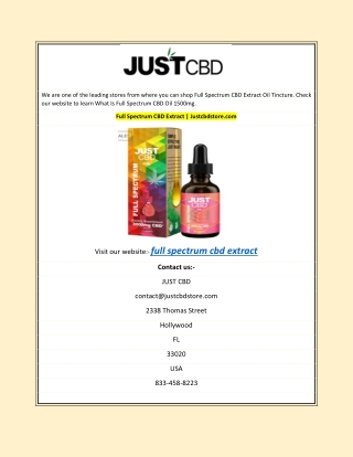 Full Spectrum CBD Extract | Justcbdstore.com