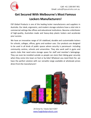 Get Secured With Melbourne's Most Famous Lockers Manufacturers!