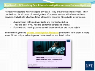 Top Benefits Of Involving Best Private Investigation services For Investigations