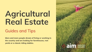 Agricultural Real Estate - Guides and Tips