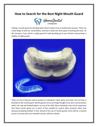 How to Search for the Best Night Mouth Guard-converted