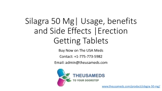 Is your ED causing you to miss satisfaction?Get Silagra 50 Online|The USA Meds|