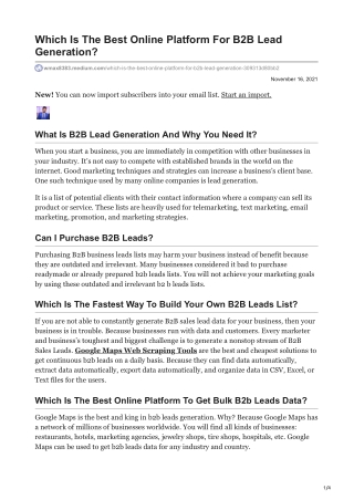 1Which Is The Best Online Platform For B2B Lead Generation