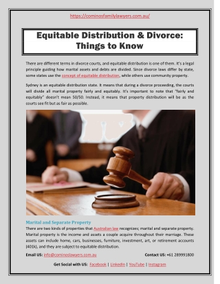 Equitable Distribution & Divorce: Things to Know