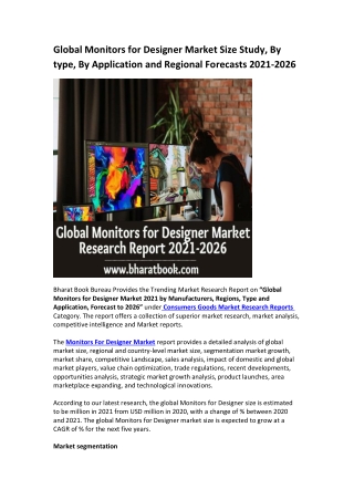 Global Monitors for Designer Market Research Report 2021-2026