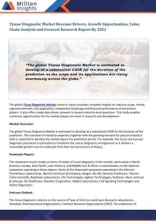 Tissue Diagnostic Market