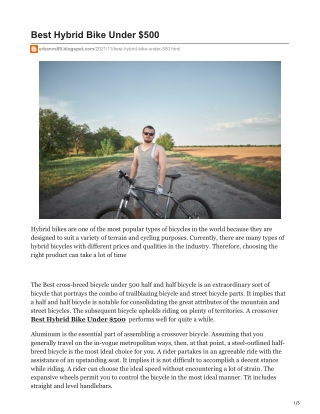 Best Hybrid Bike Under $500