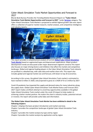 Cyber Attack Simulation Tools Market Opportunities and Forecast to 2027