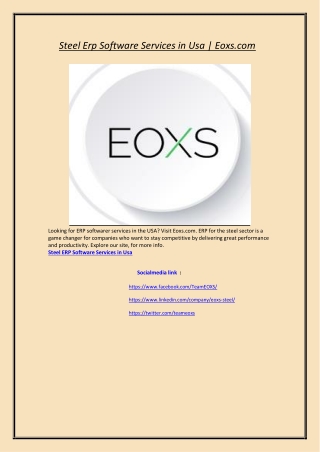 docSteel Erp Software Services in Usa