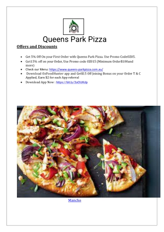 5% Off - Queens Park Pizza restaurant Maroubra menu, NSW