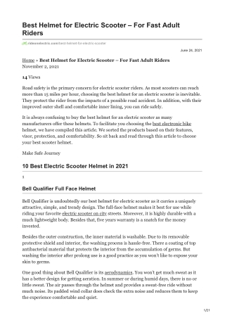 rideonelectric.com-Best Helmet for Electric Scooter  For Fast Adult Riders
