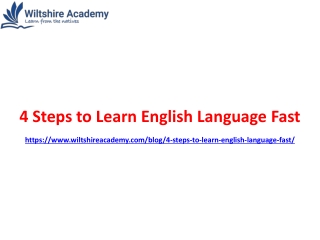 4 Steps to Learn English Language Fast