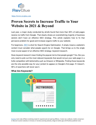 Proven Secrets to Increase Traffic to Your Website in 2021 & Beyond