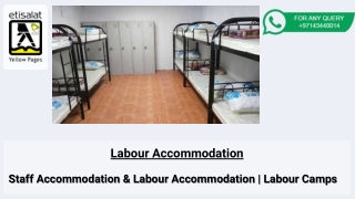 Staff Accommodation & Labour Accommodation | Labour Camps