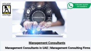 Management Consultants in UAE | Management Consulting Firms