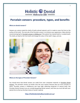 Porcelain veneers procedure types and benefits