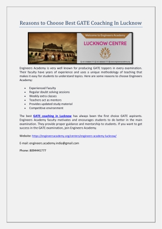 GATE Coaching In Lucknow