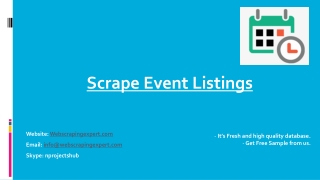 Scrape Event Listings