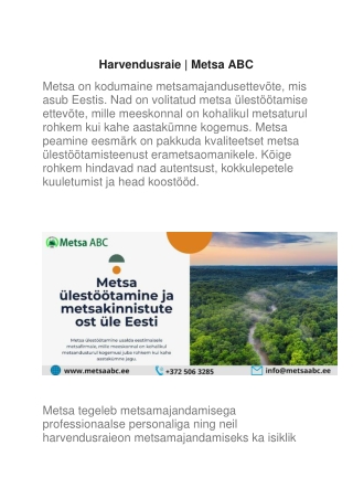 Harvendusraie | Metsa ABC