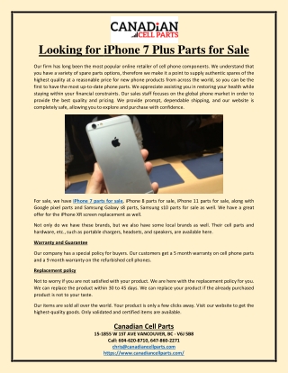 Looking for iPhone 7 Plus Parts for Sale