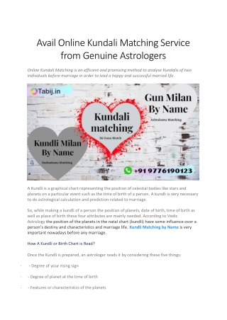 Avail Online Kundali Matching Service from Genuine Astrologers-converted