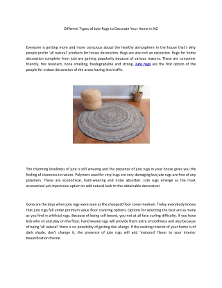 Different Types of Jute Rugs to Decorate Your Home in NZ