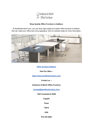 Shop Quality Office Furniture in Addison